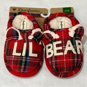 ❤️4 for $20❤️ Dearfoams Kids Unisex Slipper, Lil Bear Size 7-8